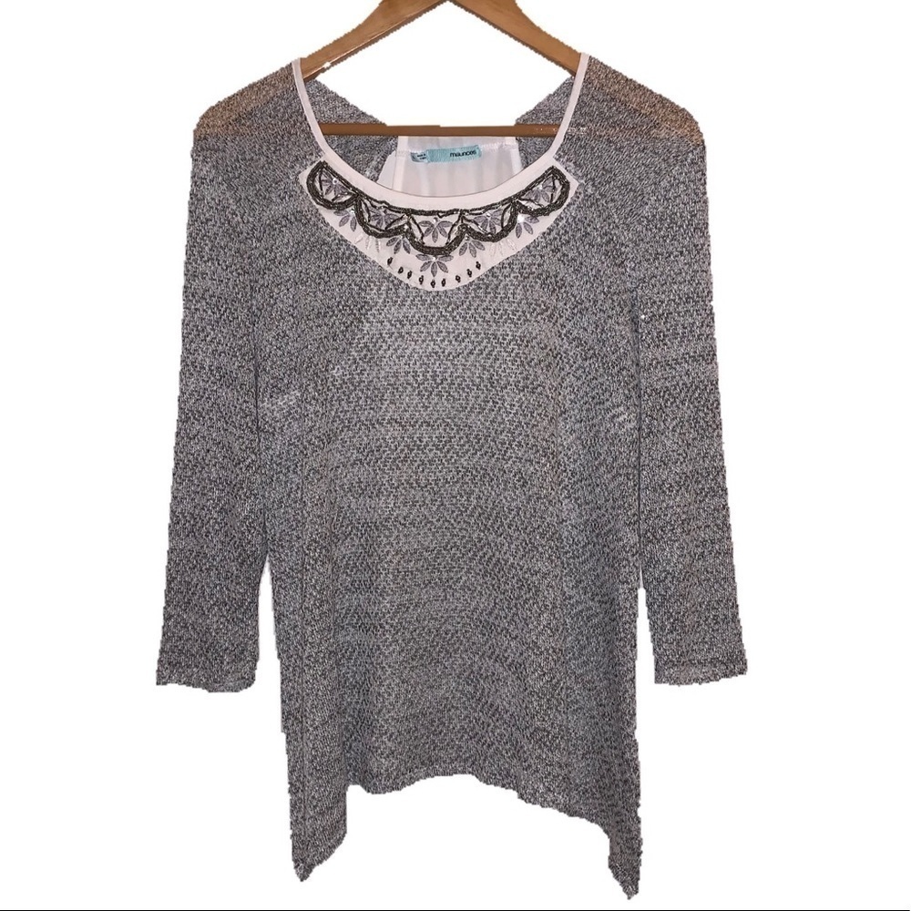 Maurices Sweater with Embellished Neckline